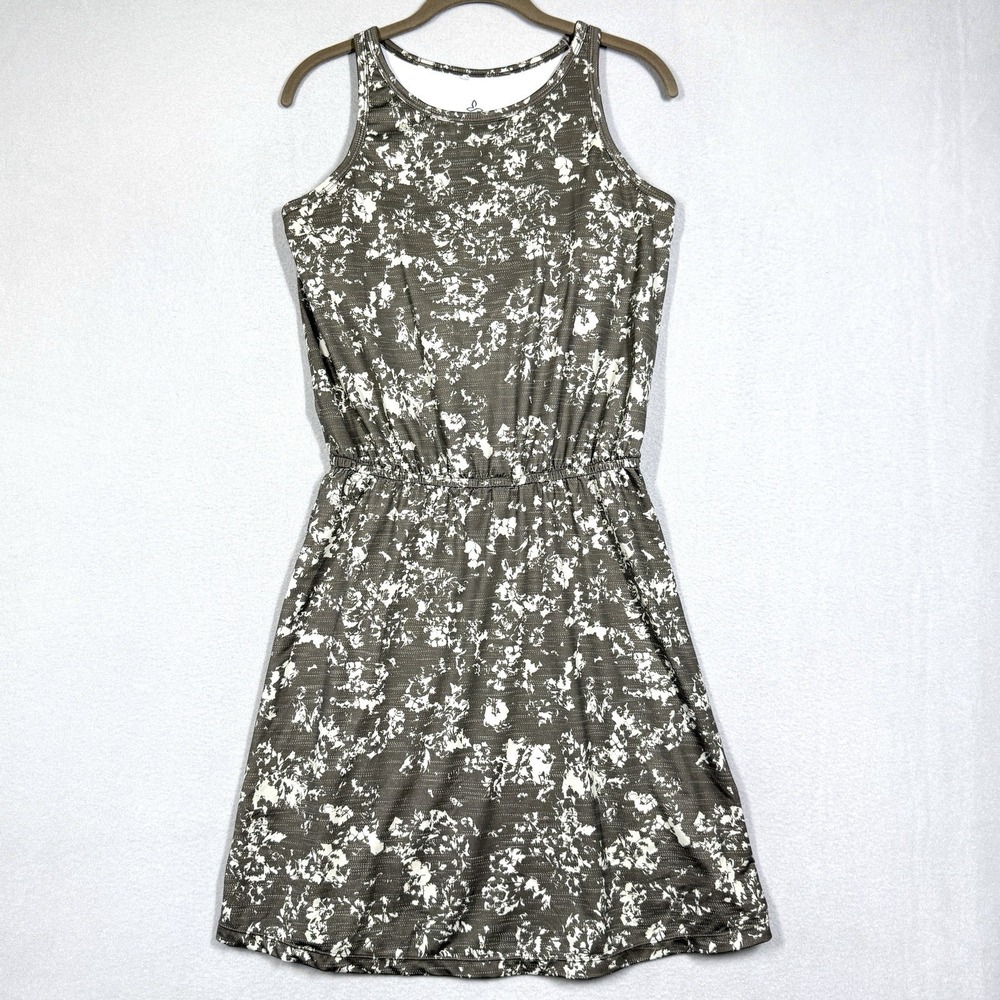 Prana Dress Womens Small Mandoline Built In Bra‎ Green Floral Athletic Outdoor